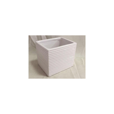 Table Ceramic Pot for Plants Single Pcs | 10.7x10.7x9.4CM | White