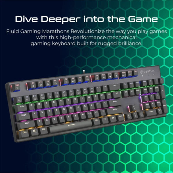 VERTUX | Hyper Tactile Advance Performance Mechanical Keyboard Black | TACTICAL.E