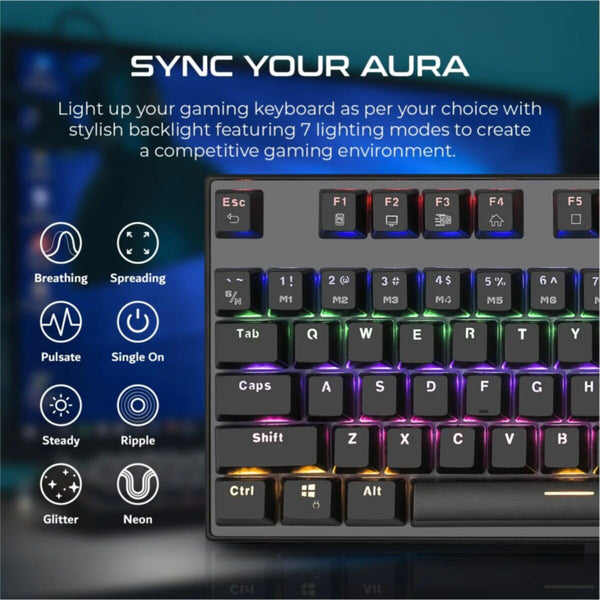 VERTUX | Hyper Tactile Advance Performance Mechanical Keyboard Black | TACTICAL.E