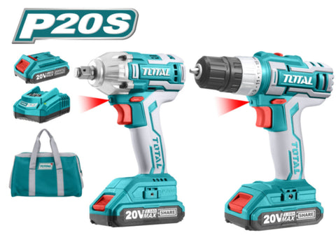 TOTAL | Li-ion Cordless Combo Kit 20V / 2Ah | TCKLI2007