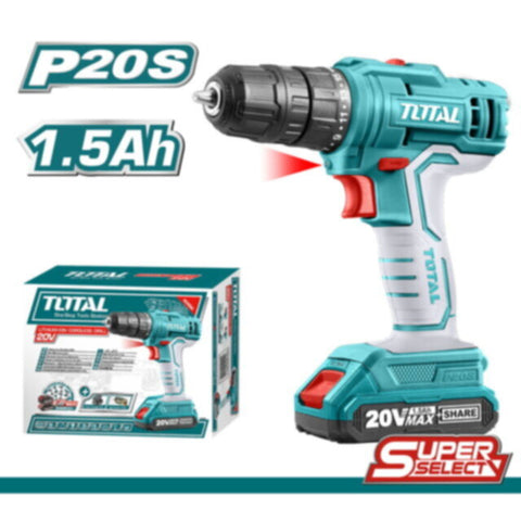 TOTAL | Li-Ion Cordless Drill 20V / 1.5Ah / 45Nm | TDLI20011