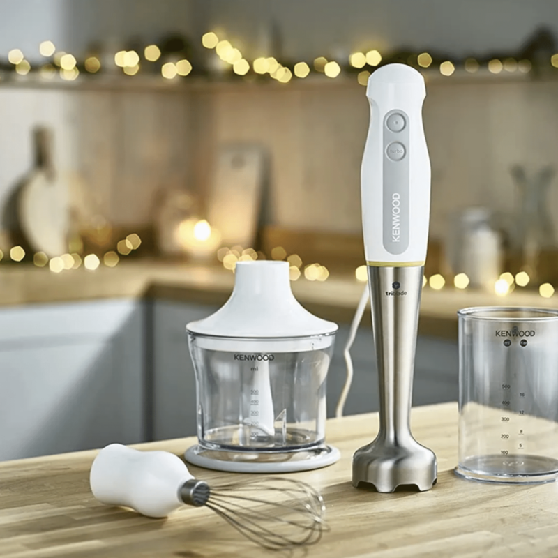 KENWOOD | Triblade System Hand Blender, Mixer with Anti-splash White HDP109WG | 0W22110021