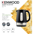 KENWOOD | 1.7L Cordless Electric Kettle 2200W with Auto Shut-Off & Removable Mesh Filter Black/Silver ZJP01.A0BK | 00C285800KEAS