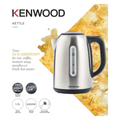 KENWOOD | Stainless Steel 1.7L Cordless Electric Kettle 2200W with Auto Shut-Off & Removable Mesh Filter Silver/Black ZJM01.A0BK | 00C285900KEAS