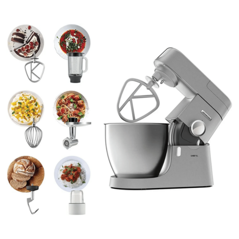 KENWOOD | Metal Body Stand Mixer Kitchen Machine CHEF XL 1200W with 6.7L Stainless Steel Bowl Silver KVL4230S | 0W20011208