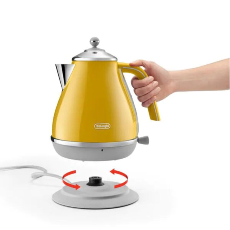 DELONGHI | Icona Capitals Yellow Vintage Style Kettle, 1.7 L KBOC3001.Y | 210110114