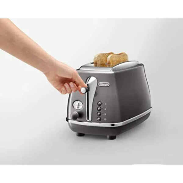 DELONGHI | Icona Capitals Grey Vintage Style 2 Slice Toaster CTOT2003.GY | 230120128