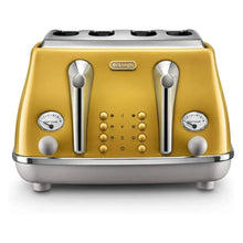 DELONGHI | Icona Capitals Yellow Vintage Style 4 Slice Toaster CTOC4003.Y | 230140056