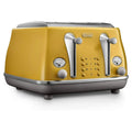 DELONGHI | Icona Capitals Yellow Vintage Style 4 Slice Toaster CTOC4003.Y | 230140056