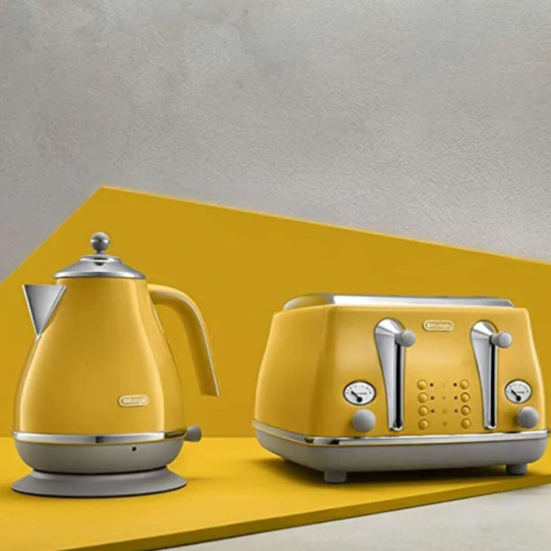 DELONGHI | Icona Capitals Yellow Vintage Style 4 Slice Toaster CTOC4003.Y | 230140056