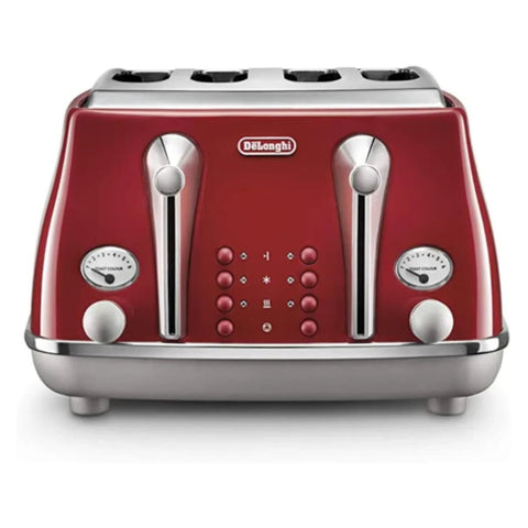 DELONGHI | Icona Capitals Red Vintage Style 4 Slice Toaster CTOC4003.R | 230140058