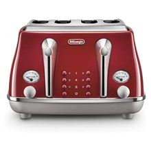 DELONGHI | Icona Capitals Red Vintage Style 4 Slice Toaster CTOC4003.R | 230140058