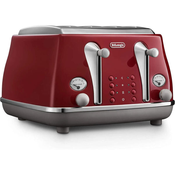 DELONGHI | Icona Capitals Red Vintage Style 4 Slice Toaster CTOC4003.R | 230140058