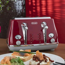 DELONGHI | Icona Capitals Red Vintage Style 4 Slice Toaster CTOC4003.R | 230140058