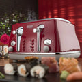 DELONGHI | Icona Capitals Red Vintage Style 4 Slice Toaster CTOC4003.R | 230140058