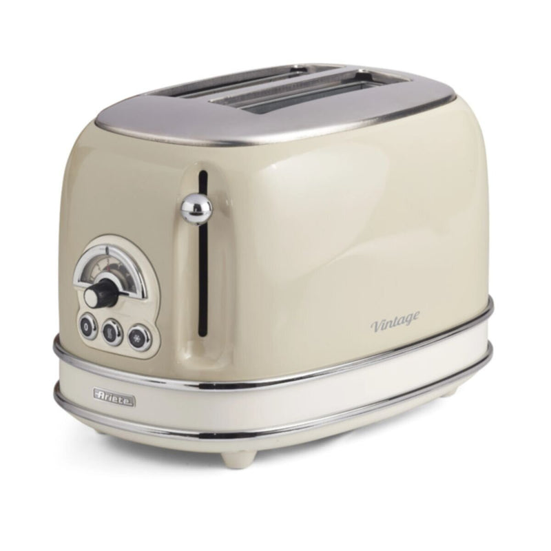 ARIETE | 155 Vintage Style 750W 2 Slice Toaster With Defrost Bagel And Reheat Cream/Beige | TE0185903