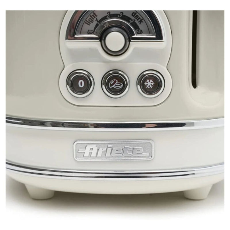 ARIETE | 155 Vintage Style 750W 2 Slice Toaster With Defrost Bagel And Reheat Cream/Beige | TE0185903