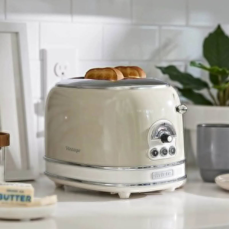 ARIETE | 155 Vintage Style 750W 2 Slice Toaster With Defrost Bagel And Reheat Cream/Beige | TE0185903