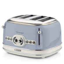 ARIETE | 156 Vintage Style 1500 Watt 4 Slice Toaster With Defrost Bagel And Reheat Blue | TE0185908