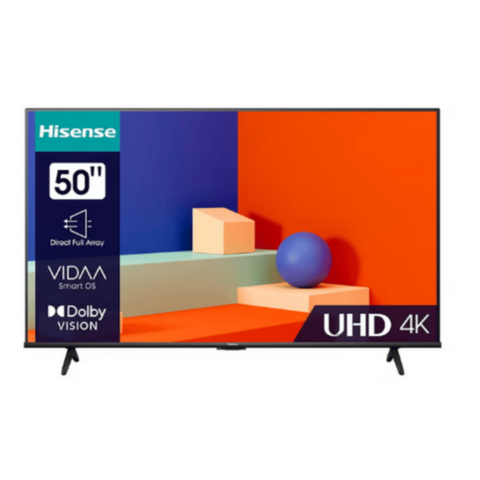HISENSE | QLED U6 4K Smart TV 50 Inch E7K Series With Quantum Dot Colour, VIDAA Voice, Dolby Vision, Bluetooth And WiFi 50E7K Black| TE0207248