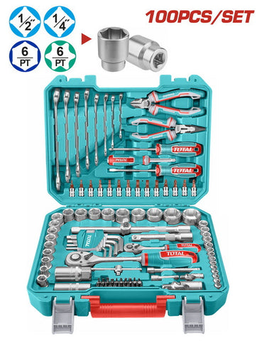TOTAL | 100 Pcs Tools Set | THKTHP21006