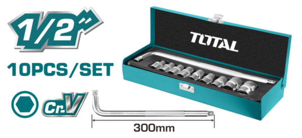 TOTAL | Socket Set 1/2" 10PCS | THTL121101