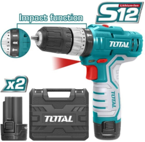 TOTAL | Li-ion Impact Drill 12V / 1.5Ah / 20Nm | TIDLI1232