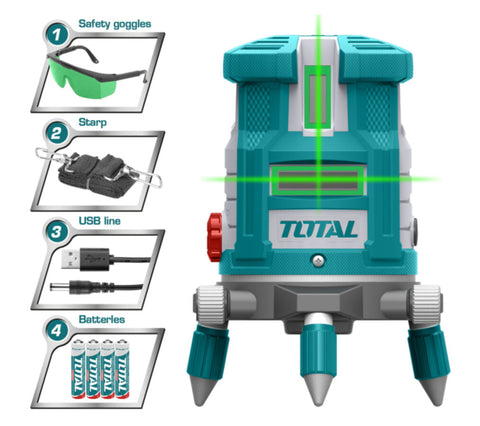 TOTAL | Self-Leveling Line Laser Green Laser Beams | Tll305205