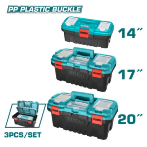 TOTAL | 3 Pcs Plastic Tool Boxes Set | TPBXK0031