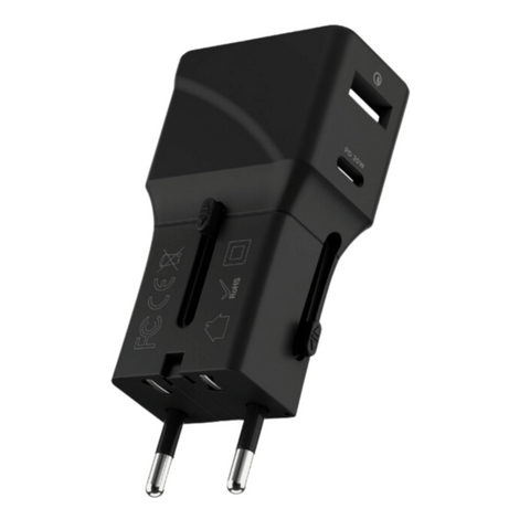 ROLLING SQUARE | Square Pocket Travel Adapter Black | RSQR 0000049