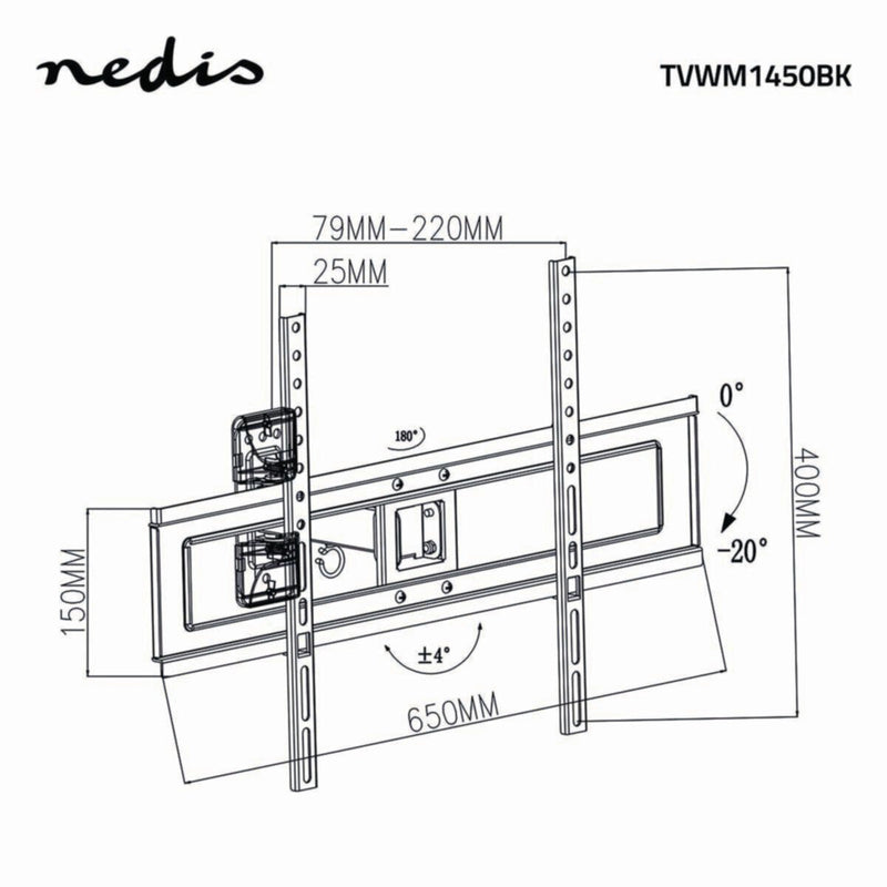 NEDIS | Full Motion TV Wall Mount 37-70