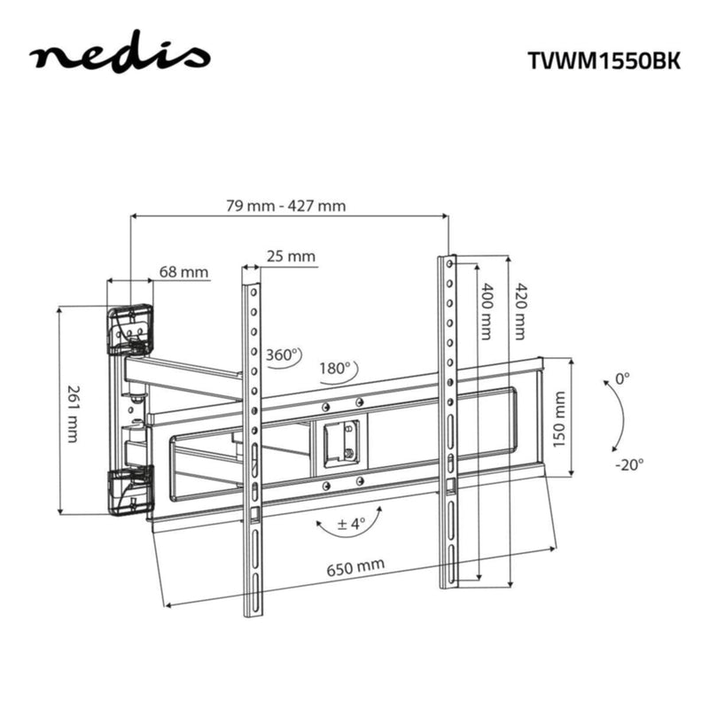 NEDIS | Full Motion TV Wall Mount 37-70