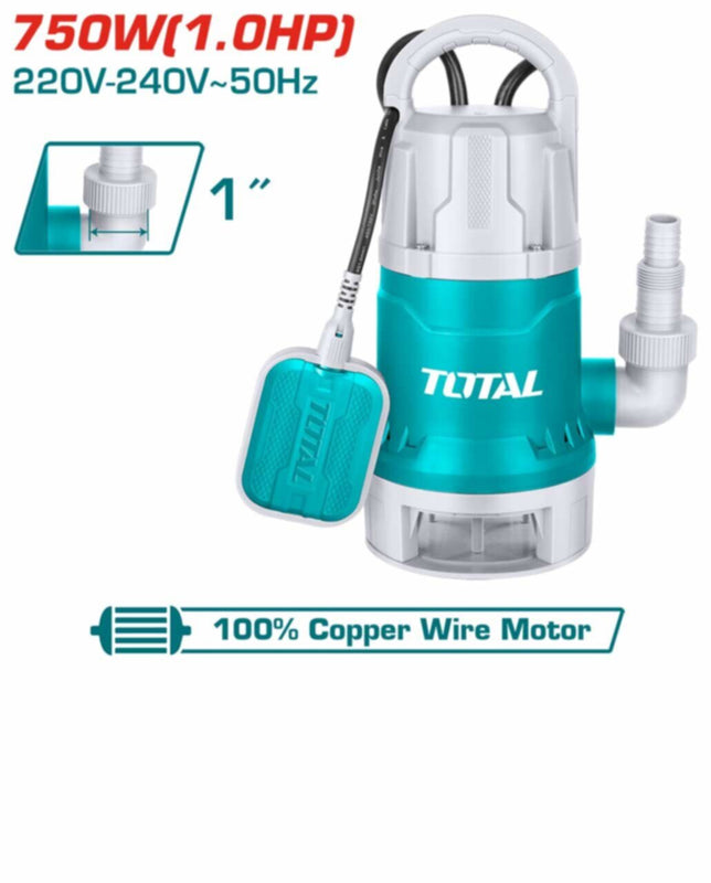 TOTAL | 1 HP Submersible Sewage Water Pump | TWP87506
