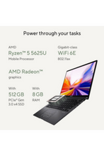 ASUS | Zenbook 14 OLED Laptop Ryzen 5 2.3GHz 8GB 512GB Win11 14inch OLED Black English/Arabic Keyboard Middle East Version | UM3402YA-OLED1R5W