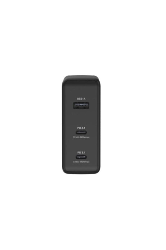 UNITEK | 140W 3-in-1 GaN Travel Charger (2*PD + QC3.0), With EU/UK Plugs, 2M USB -C PD | P1115A