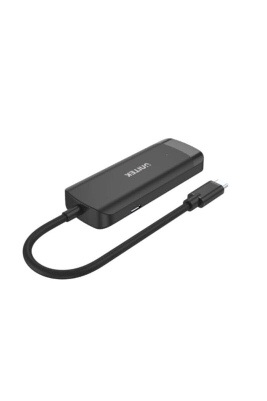 UNITEK | 4-in-1 USB 3.1 Type-C Hub (3-Port USB 3.0 + Gigabit Ethernet), Black  with PowerPort | H1110A