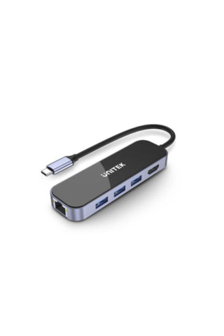 UNITEK | 6-in-1 USB-C 5Gbps Hub (3*USB3.0 + HDMI + Gigabit Ethernet + PD 100W), Space Grey | D1084A