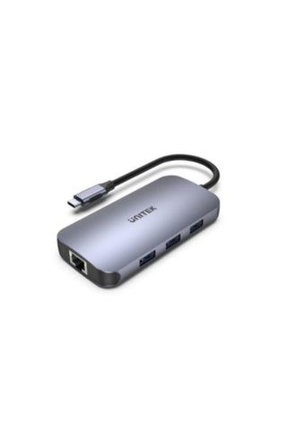 UNITEK | 9-in-1 USB-C 5Gbps Hub with Briad Cable (3*USB-A 5Gbps + USB-C 5Gbps + HDMI 4K 60Hz + Gigabit Ethernet + SD/Micro SD + PD 100W), Space Gray | D1071A