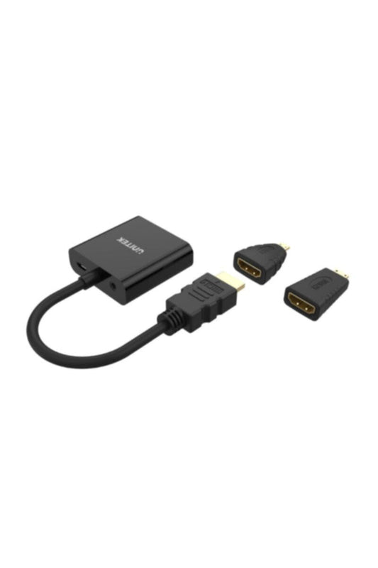 UNITEK | HDMI to VGA Converter (with Micro / Mini HDMI Adaptor) | Y-6355