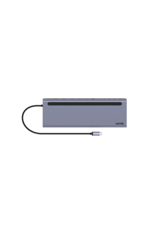 UNITEK | uHUB 11+ 11-in-1 USB-C Ethernet Hub with MST Triple Monitor (Dual HDMI+VGA), 100W PD, 3 USB, 1 Type C, Audio, Dual Card Reader | D1022B
