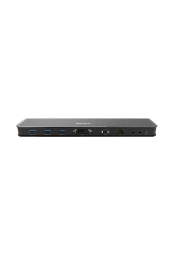 UNITEK | USB3.1 Universal Docking Station (3-Port USB3.0 + DVI + HDMI + RJ45 + Audio), Black , 5V2A Power Adapter, DVI-to-VGA Adapter, USB-A and USB-C Cables | D001A