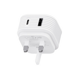 JUICE |  45W Dual Port Fast Charger Plug USB-C Power Delivery & USB-A Quick Charge White | MJUAS00000015