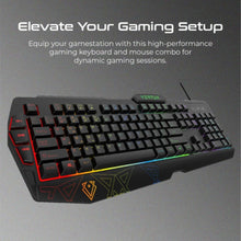 VERTUX | Ergonomic Backlit Wired Gaming Keyboard & Mouse With Programable Macro Keys Black | VENDETTA.E
