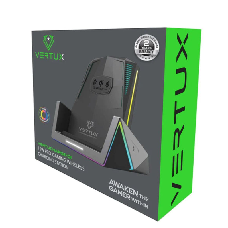 VERTUX | 15W High Speed Pro-Gaming Wireless Charging Station with 18W USB-C PD & QC3.0 | VERTUCHARGE-QI