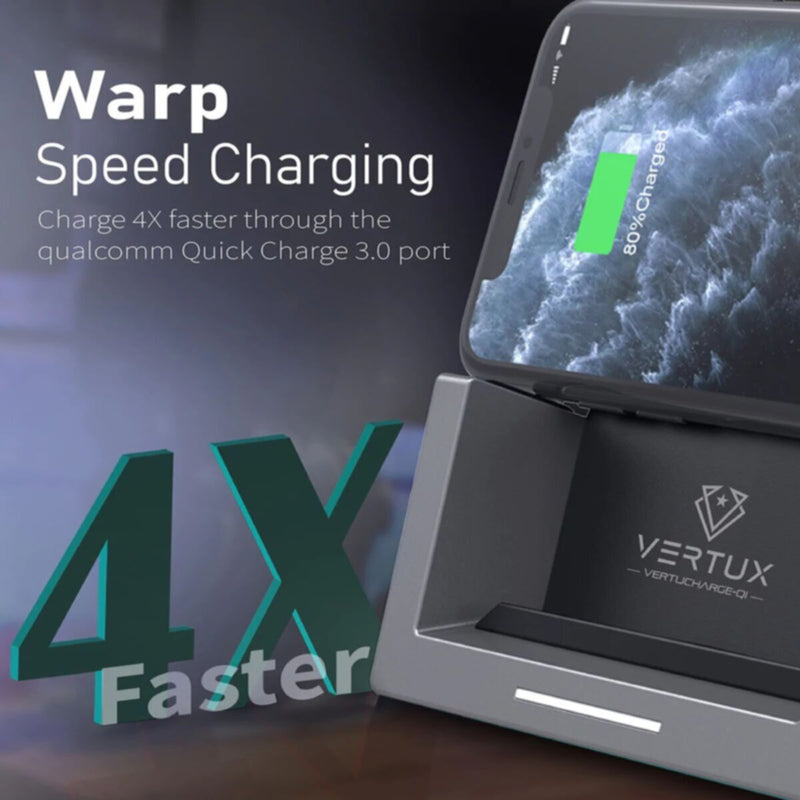 VERTUX | 15W High Speed Pro-Gaming Wireless Charging Station with 18W USB-C PD & QC3.0 | VERTUCHARGE-QI