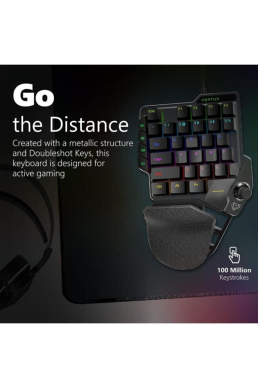 VERTUX | Single Handed All In One Gaming Keypad With Joystick | TE0167091