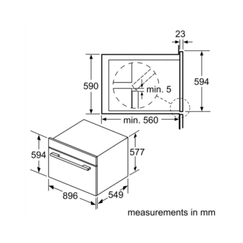 BOSCH | Series 2 Gas Built-in Oven 90 x 60 cm Stainless Steel | VGD011BR0M