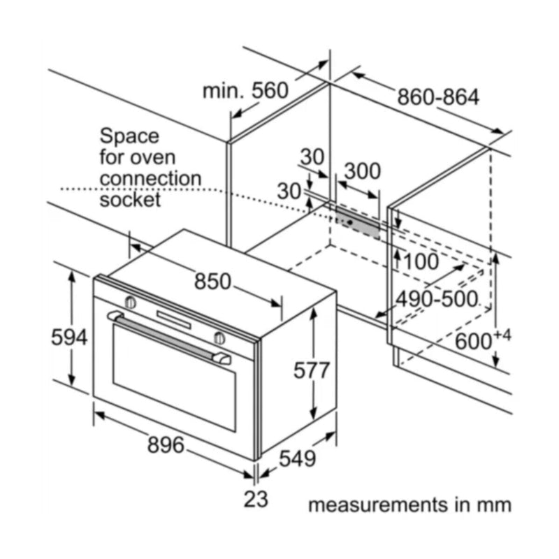 BOSCH | Series 2 Gas Built-in Oven 90 x 60 cm Stainless Steel | VGD011BR0M
