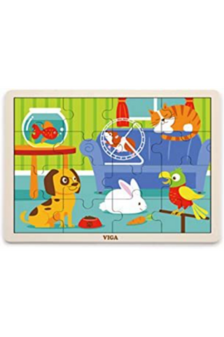 VIGA | Wooden 16 Piece Puzzle - Pet | 51453