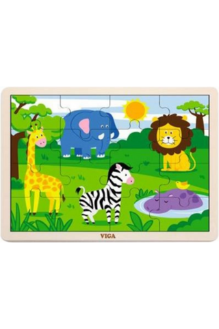 VIGA | Wooden 16 Piece Puzzle - Safari | 51449